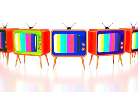 Orange retro tv's Illustrazione stock