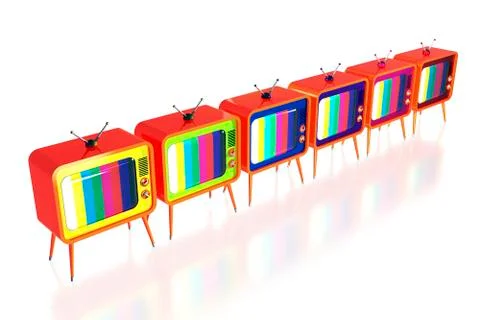 Orange retro tv's Illustrazione stock