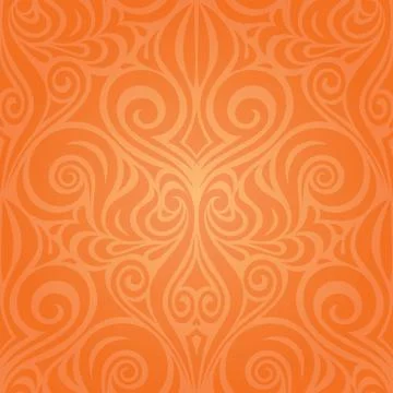 Orange Retro wallpaper background Stock Illustration