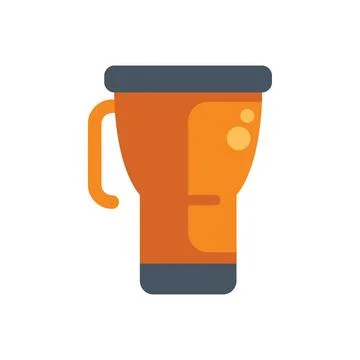 Orange reusable water bottle keeping beverage cold or hot Stock Illustration