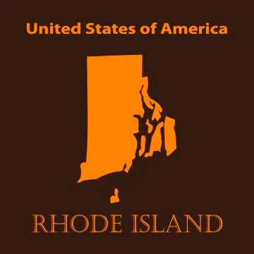 Orange Rhode Island map - vector illustration. Illustrazione stock