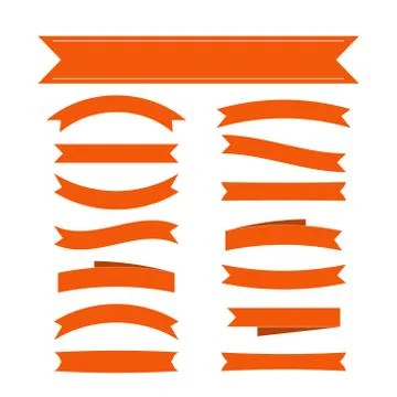 Orange ribbon banners set Illustrazione stock