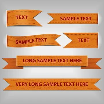 Orange ribbons with sample text Stock Illustration