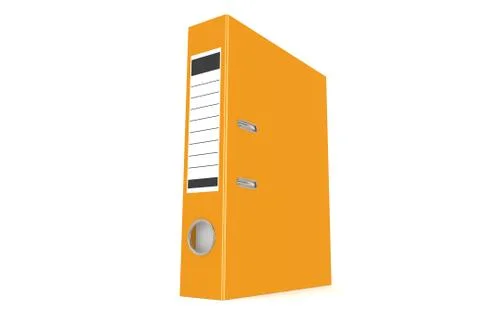 An orange ring binder isolated on a white background Stock Illustration