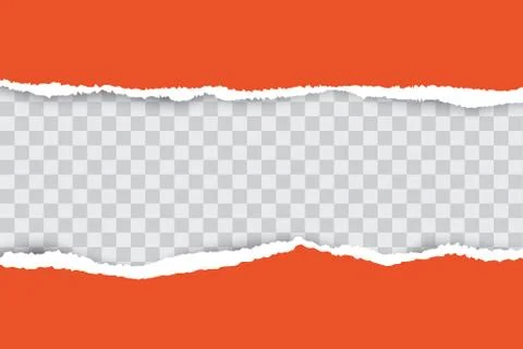 Orange ripped paper background with transparency place for your text. Stock Illustration