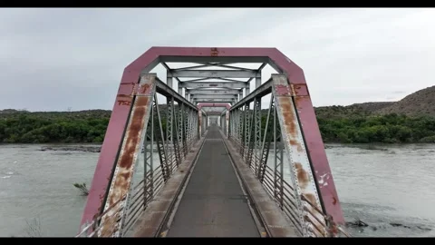 Orange River bridge fly through Video stock 308017694