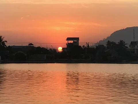 Orange River Sunset Stock Photos