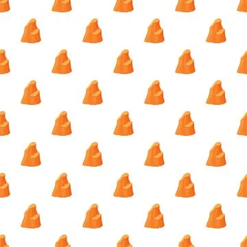 Orange rock formations repeating pattern on white background Stock Illustration