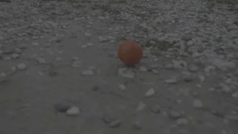  orange roll down the road. abstract footage  Stock Footage 101126703