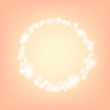 Orange romantic abstrack sparkling circle frame background Stock Illustration