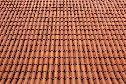 Orange Roof Tile Pattern Stock Photos