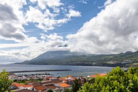 Orange Roofs of Lajes do Pico Stock Photos