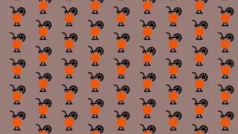 Orange Rooster Cocktail Pattern Background. Stock Footage 325389297