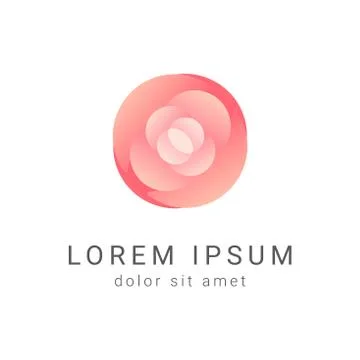 Orange rose layer circle logo Stock Illustration
