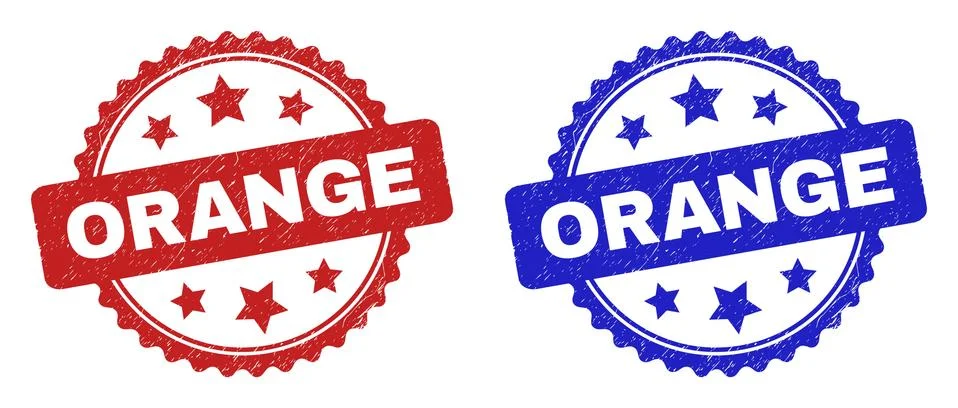ORANGE Rosette Watermarks Using Unclean Surface Stock Illustration