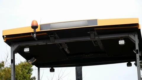 Orange rotary light on the working machine Video stock 126780904