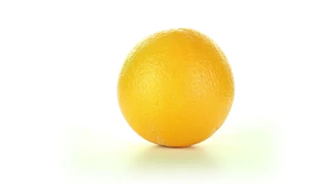 Orange rotates on a white background Stock Footage 37350321