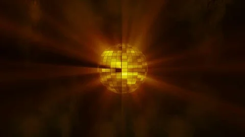 Orange Rotating Disco Ball Video stock 85190625