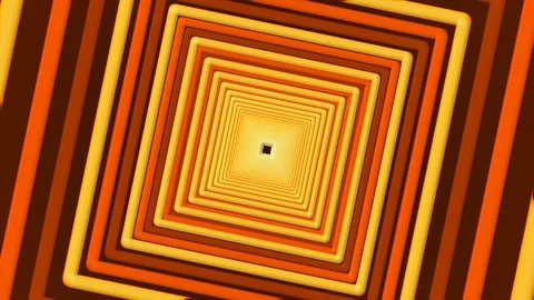 Orange Rotating Square Tunnel Stock Footage 99880077