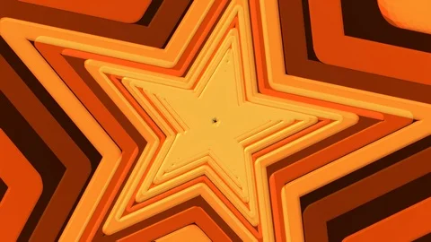 Orange Rotating Star Tunnel Video stock 100039172