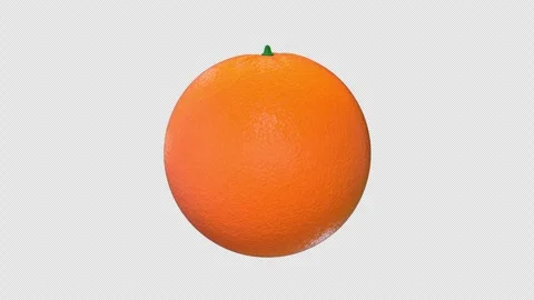 Orange Rotating on a Transparent Background. Seamless Loop. Fruits 3D. 4K Stock Footage 303348287