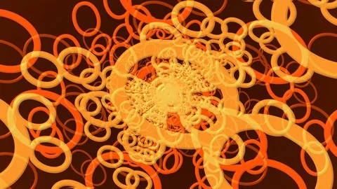 Orange Rotation Lots of Circle Stock Footage 100458161