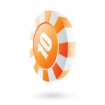 Orange roulette chip Stock Illustration