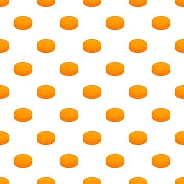 Orange round candy sweets seamless pattern background 库存插图