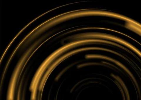 Orange round smooth lines abstract futuristic tech background Illustrazione stock