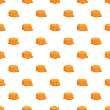 Orange round table covering seamless pattern Stock Illustration