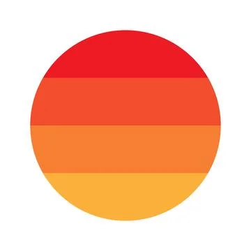 Orange round vector gradient illustration of the sun during sunset on the sea Stock Illustration