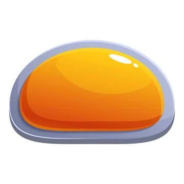 Orange rounded button with grey border creating user interface element Stock Illustration