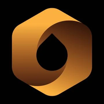Orange Rounded Geometric Loop Stock Illustration