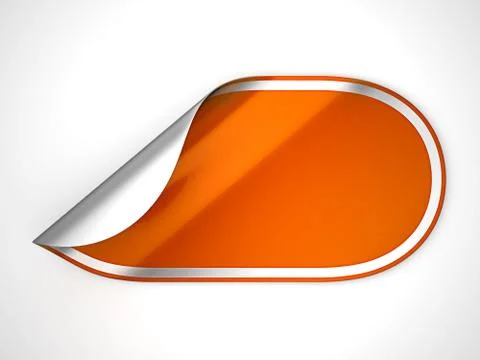 Orange rounded hamous sticker or label Stock Illustration