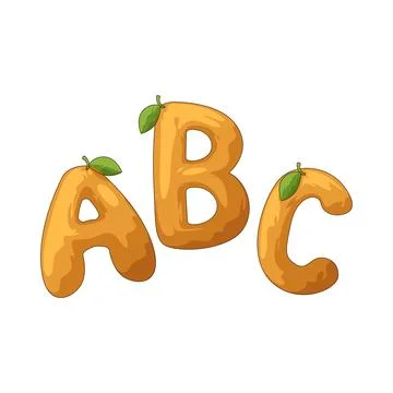 Orange rounded letter illustration Stock Illustration