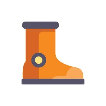 Orange rubber boot protecting feet from water and mud Stock Illustration