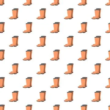 Orange rubber boots creating seamless pattern wallpaper 스톡 일러스트