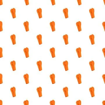 Orange rubber gloves seamlessly repeating pattern for cleaning Stock Illustration