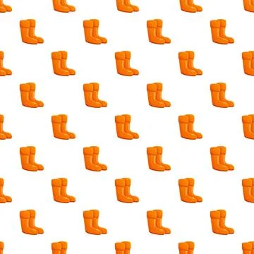 Orange rubber rain boots seamless pattern illustration 스톡 일러스트