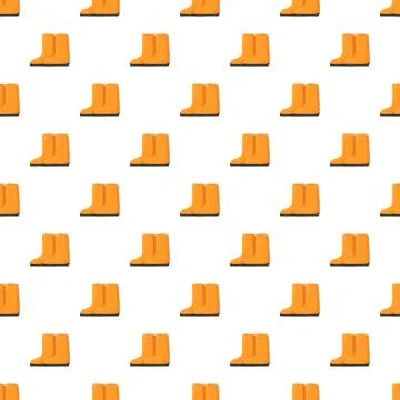 Orange rubber wellington boots repeating pattern background Illustrazione stock