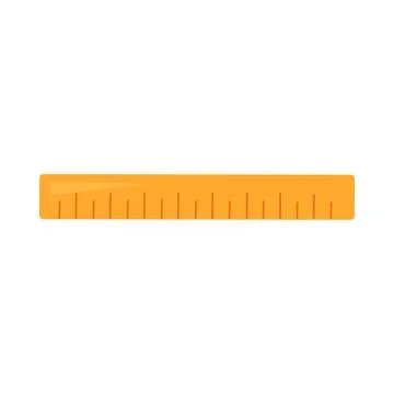 Orange ruler flat illustration representing measurement accuracy Stock Illustration
