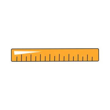 Orange ruler flat illustration representing measurement accuracy Stock Illustration