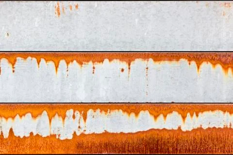 Orange rust pattern on a galvanised steel metal surface Stock Photos