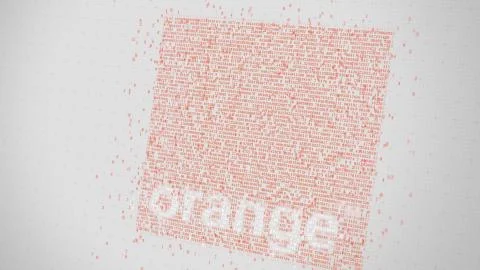 Orange S.A. logo being made with many numbers. Digital business conceptual 库存插图