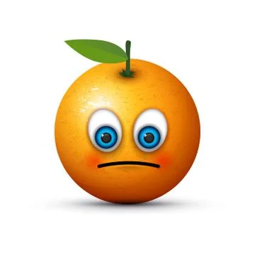 Orange sad emoji Illustrazione stock
