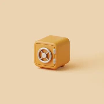 Orange Safe Vault on Light Orange Background Stock Illustration