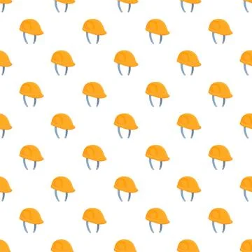 Orange safety hard hat repeating pattern background Stockillustratie