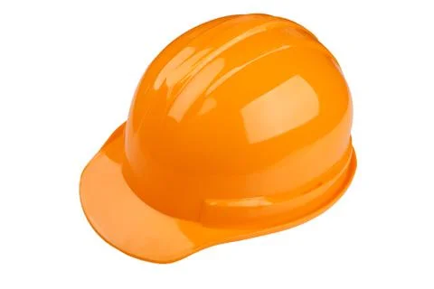 Orange safety helmet on white background Stock Photos
