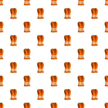 Orange safety vests pattern on white background Illustrazione stock