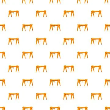 Orange sawhorse seamless pattern repeating on white background Illustrazione stock
